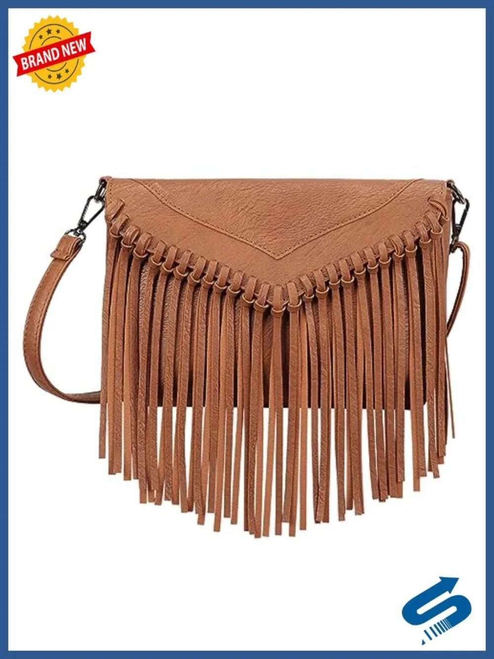 PU Leather Hobo Fringe Crossbody Tassel Purse Vintage Flap Envelope Handbag